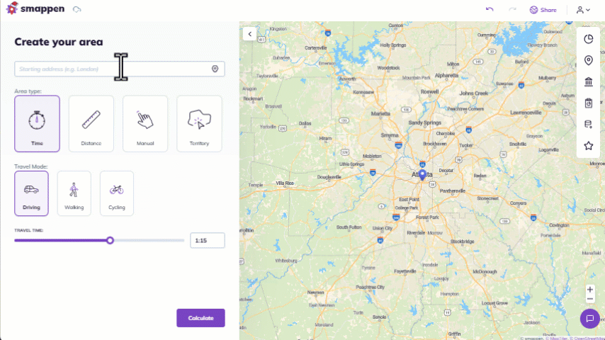 Drive Time Map Tool | Smappen