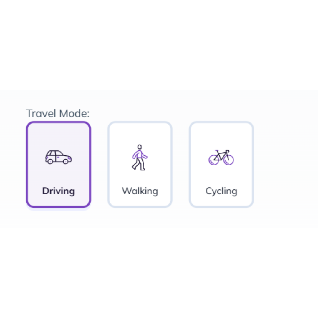 Choosing a travel mode for an isochrone map